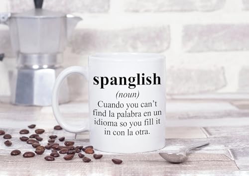 VUVUPA Spanglish Mexican Coffee Mugs Spanish Teacher Ceramic Puerto Rico Venezuelan