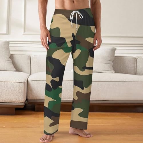 Camouflage Army Green Mens Pajama Pants Print Lounge Pant PJ Bottoms Sleepwear Loungewear2
