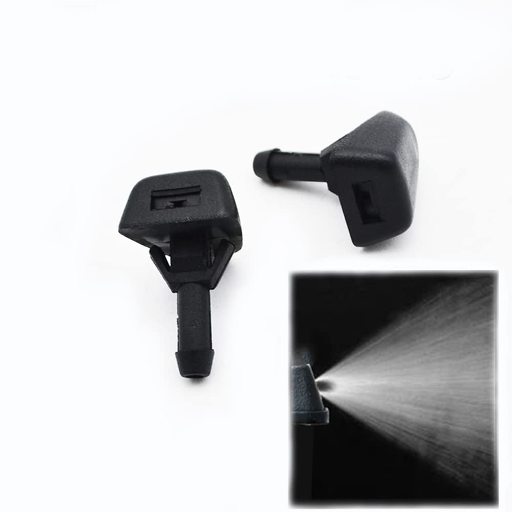 Windscreen Washer Jets, for Volvo C30 V40 S40 V50 C70 S70 S80 XC70 XC90 2 Pack Wiper Washer Spray Nozzle, Car Washer Pump, plastic Black
