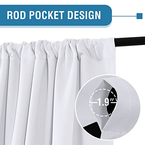 H.versailtex 100% Blackout Curtains For Bedroom Thermal Insulated Curtains & Drapes Blackout Curtains 96 Inches Long Rod Pocket Curtains For Living Room With Black Liner 2 Panels Set, Bleached White #TOP3