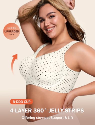 Image of LetsJoli Jelly Bras for Women No Underwire Plus Size Push Up Supportive | Full Coverage, Wireless Support Lift, For Older Women Large Breasts, Minimizer, Seamless Everyday Bra