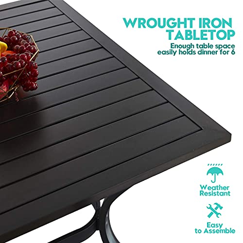Vicllax 5 Piece Outdoor Patio Dining Sets, Square Patio Table And Sling Chairs For 4 Seating #TOP4