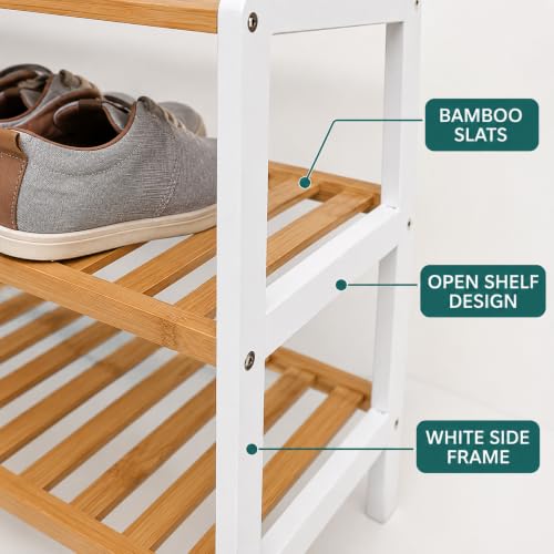Image of 1ABOVE 4-Tier Shoe Storage Rack | Space-Saving Free-Standing Shoe Organizer | Durable Metal Frame with Open Shelves | Ideal for Entryway, Closet, Bedroom