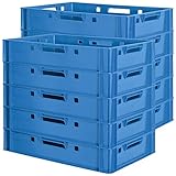 Euro Apilamiento de Plástico Caja Industrial Euro Caja Almacenamiento Eurobox E1 Azul Kingpower, Número:10