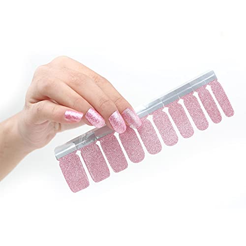 HIGH'S Nail Wraps Decals Art Transfer Sticker Collection Manicure DIY Fullnail Polish Patch Strips for Wedding, Party, Shopping, Travelling, 20pcs(Fuchsia)