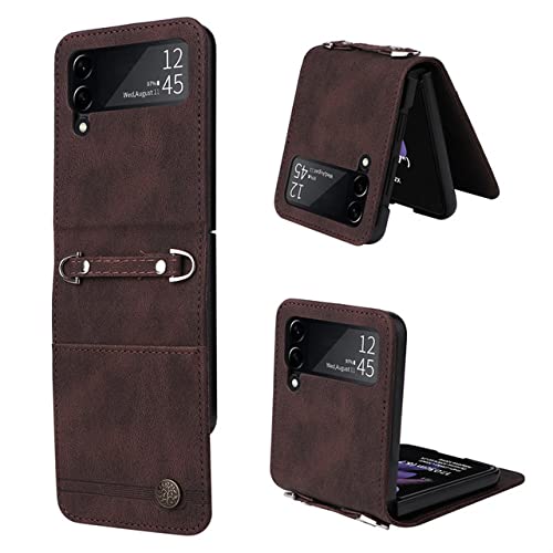 Étui portefeuille pour Samsung Z Flip 3 avec fente carte et support magnétique