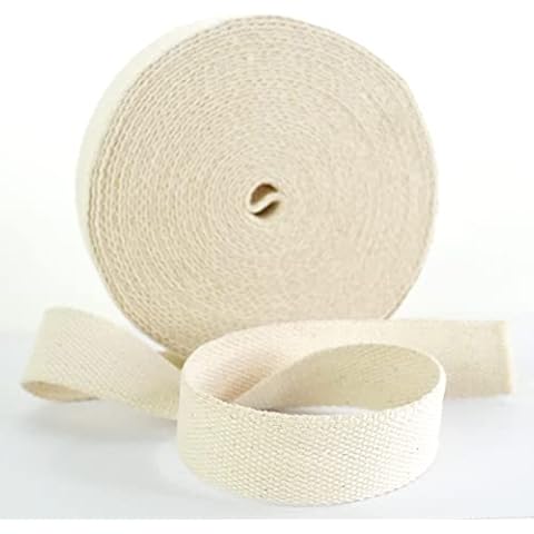 Trimz 10mtr roll Ecru Cotton Webbing, 10m x 25mm, 10 Meter Cover