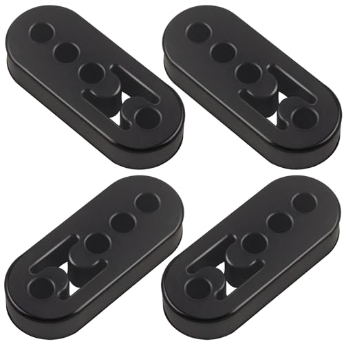 MetVot Rubber Exhaust Hanger 4 Pack 4 Holes Adjustable Muffler Hanger Universal Muffler Exhaust System Insulator Bushing Mount Weather-Proof High Density Tail Pipe Hanger