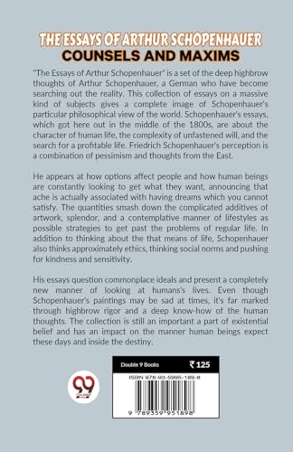 The Essays of Arthur Schopenhauer Counsels and Maxims image 4