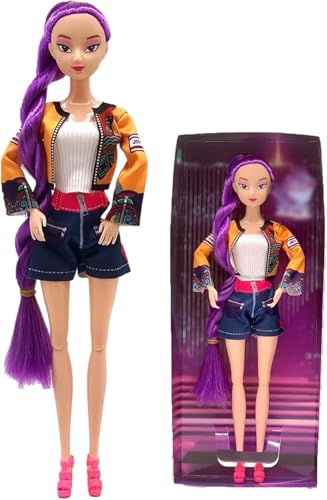 for 𝑲-𝒑𝒐𝒑 𝑫/𝑫𝒆𝒎𝒐𝒏 𝑯/𝑯𝒖𝒏𝒕𝒆𝒓 Doll Figure Toys with Clothing for Kids, Rumi/Mira/Zoey Dolls, Collectible Fans Merch, Perfect for Halloween, Christmas, and Birthday Gifts (purpie)