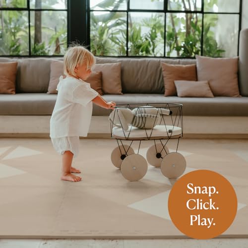 Image of Toddlekind Baby Play Mat, 6 X 4 feet, Reversible Crawling Carpet, Soft Foam, 1.2cm Thick Floor Mat for Toddlers & Kids, Foldable, Expandable, BPA Free Non Toxic, Easy to Clean, Anti-Slip, Kyte Mocha