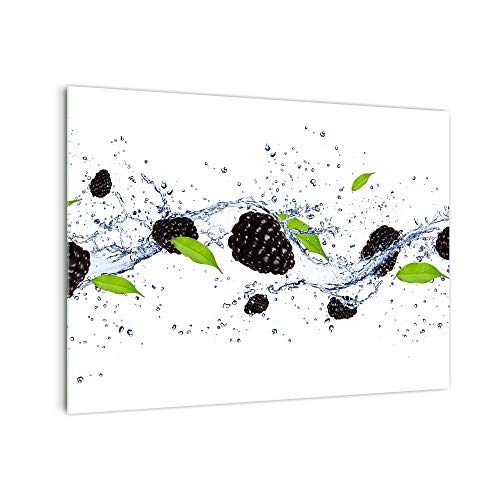Küchenrückwand 'Brombeeren in Wasser' in div. Größen, Glas-Rückwand, Wandpaneele, Spritzschutz & Fliesenspiegel