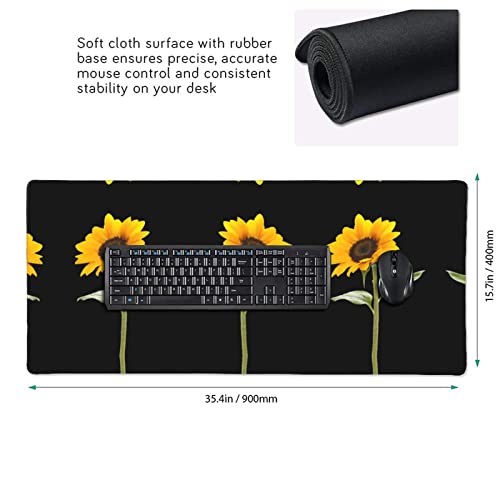 Bloom Sunflower podkładka pod mysz 40 x 90 cm duża podkładka pod mysz do gier, do biura, gier, komputera, laptopa, biurka