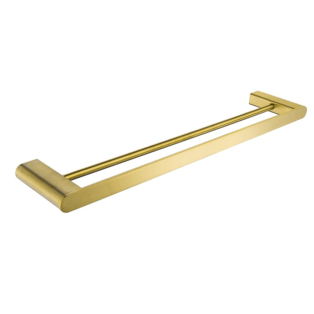 Estantes de baño Toallero de toallero Material de acero inoxidable dorado Toalleros cuadrados de una sola palanca, toallero simple de 60 cm montado en la pared Toallero para baño Cocina (Color : Singl