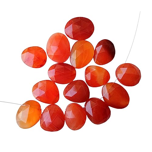 Cabochons cornaline coupe rose 13.5-16mm, pierres naturelles forées forme libre pour bijoux
