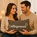 KAMACA Lieblingsmensch Kissen 30x50 cm Flauschig gefülltes Kuschelkissen grau mit Aufschrift und Reißverschluss Geschenk für Partner, Freundin, Kollegen oder Familie Bezug aus 100% Baumwolle (GRAU)
