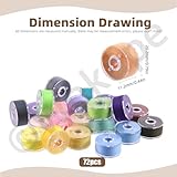 Wokape 72Pcs 72 Assorted Colors 60WT Prewound Bobbins Thread Sizes A Pre-Wound Bobbins Set Prewound Thread Bobbins with Bobbin Box Compatible with Brother/Babylock/Janome/Singer Embroidery Machine - Image 2