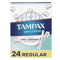 Tampax Pure Cotton Tampons, Unscented, 24 Count