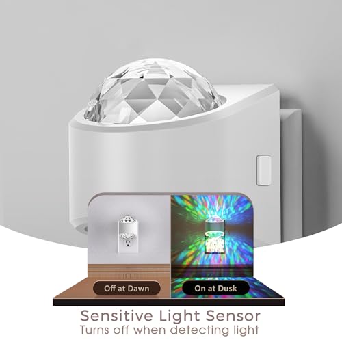 Image of Night Lights Plug into Wall, Star Projector for Bedroom, Night Light Projector for Kids, 9-Color RGB Galaxy Nightlight with Dusk to Dawn Sensor for Bathroom, Home Gaming Room Decor Gifts，2 Pack