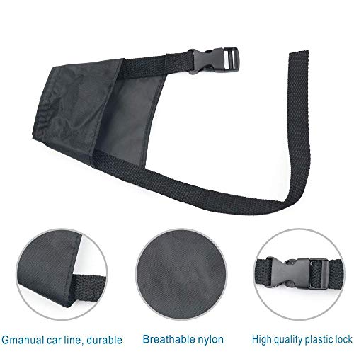 Amacoam Hund Maulkorb Nylon 7 Stück Einstellbare Atmungsaktive Sicherheit für Kleine, Mittlere und Große Hunde - Anti-Biss, Bellen, Kauen Schutz, Schwarz