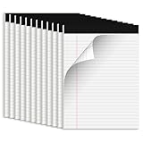 White Legal Pads 8.5 x 11 Notepads, 12 Pack Writing Paper Note Pads 8.5x11, Micro Perforated Wide Ruled Lined Writing Pads 30 Sheets for Home Office School Work, Legal Notepads Double-Side Printed Per Pad