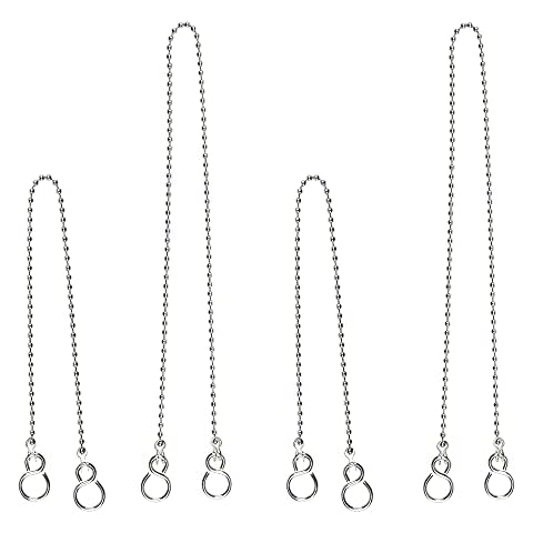 LbsAMP 4 Pcs Ball Type Basin Chain, Long Chain for Kitchen or Bath, Bath Plug Chain Made of Stainless Steel Sink Plug Chain for Bath Basin Accessories 45cm/30cm Cover