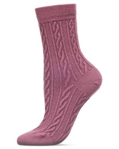 MeMoi Women's Classic Cozy and Warm Cable Knit Crew Socks