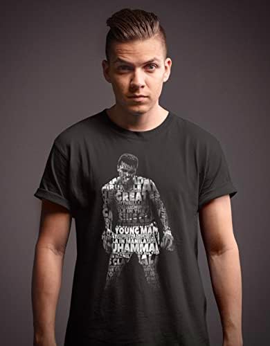 Camiseta preta adulta Muhammad Ali Goat Greatest Boxer Citação Me