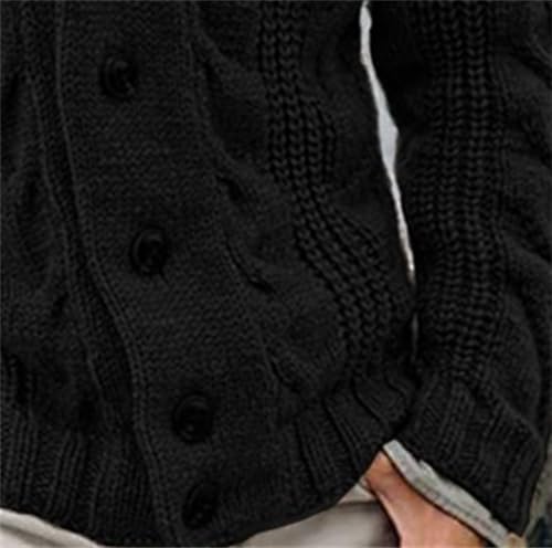 Mens Casual Cable Knitted Sweaters Plus Size Shawl Collar Button Long Sleeve Cardigan Fall Winter Warm Sweater4