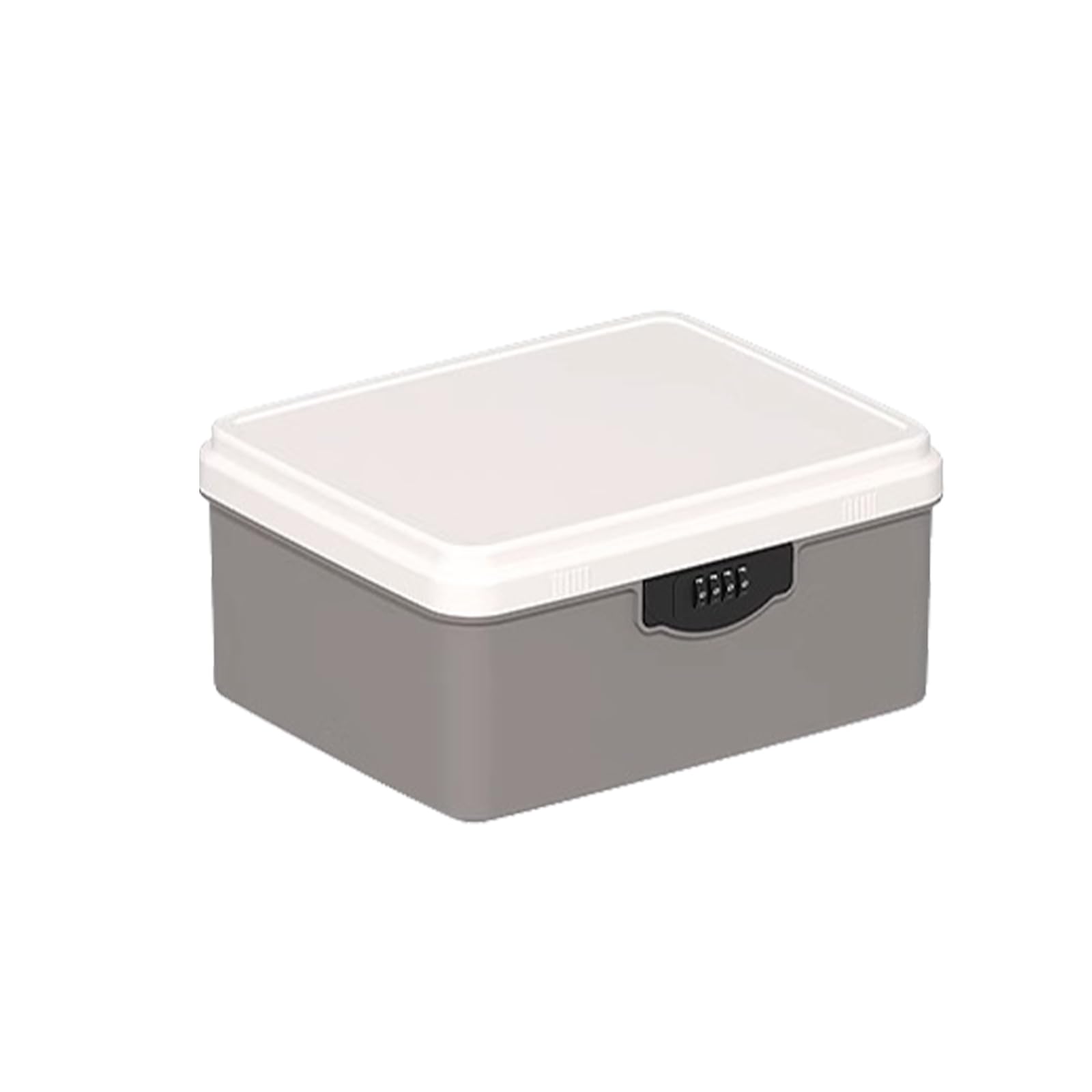 Aartner Lockable Storage Box, Large Medicine Storage Box with 4 Digital Lock, Lock Box with Removable Tray, Lockable Storage Container for Medicine, File, Phone, Food Safe (Grey, M(26x21.6x12.6cm))