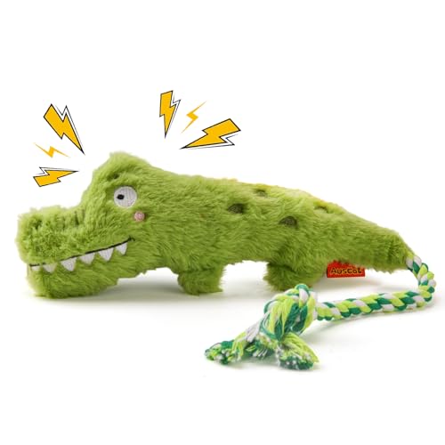 AUSCAT 小型犬 中型犬 犬 おもちゃ ロープ 噛むおもちゃ 頑丈 ロングぬいぐるみ 音が出る 犬用おもちゃ ひっぱりっこ 子犬 鰐