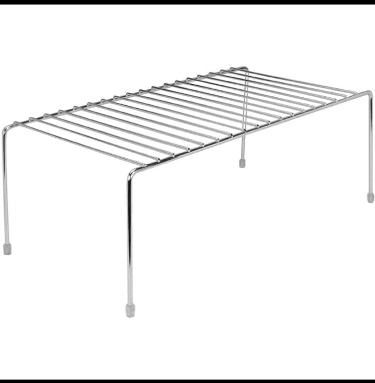 Image of 12FOR COLLECTION 4pcs Stainless Steel Kitchen Dish Rack Expandable Storage Shelves for Kitchen Cabinets Multipurpose Organizer Extend Up to 580 mm with Anti-Rust Nano Coating (Pack of 4), Tiered Shelf