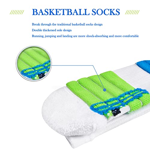 YQHMT Basketball Socks Outdoor Athletic Crew Socks Thick Compression Sports Socks for Men & Women 4 Pack2