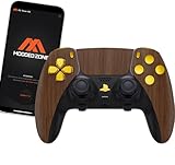MODDEDZONE Custom Modded EDGE Controller for PS5 & PC With Mobile App Controlled Smart Anti-Recoil and Rapid Fire Mods - Boost Performance and Win with Unique Designed Wireless Controller Wood