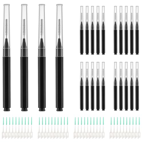 Svalor ブレースブラシ 60本入り ソフト歯間ブラシ ブレース 使い捨てブレースクリーナーブラシ 頭口腔 歯科衛生フロッサー 歯ぐきブレース 歯磨き道具 歯磨き道具 (ブラック)