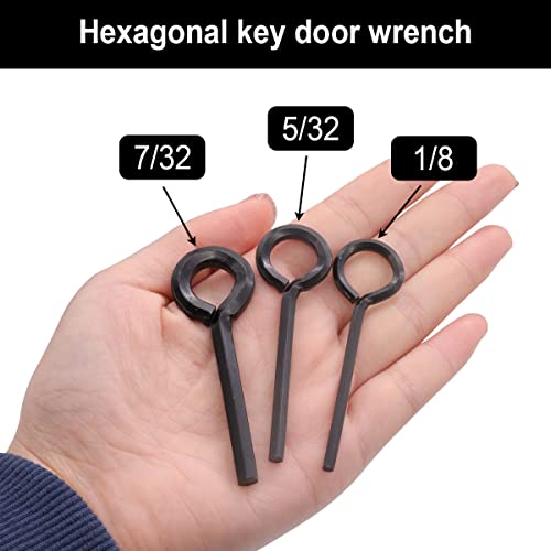 Image of 8PCS 7 /32 inch Standard Hex Dogging Key with Full Loop（Black）,Metal Wrench Door Key for Push Bar Panic Exit Devices
