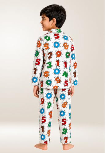 Image of 3BROS Kid's Pure Cotton Full Sleeves Night Suit /Dress for Boys /Girls Full Pajama & Top Sleep Suit Combo Set