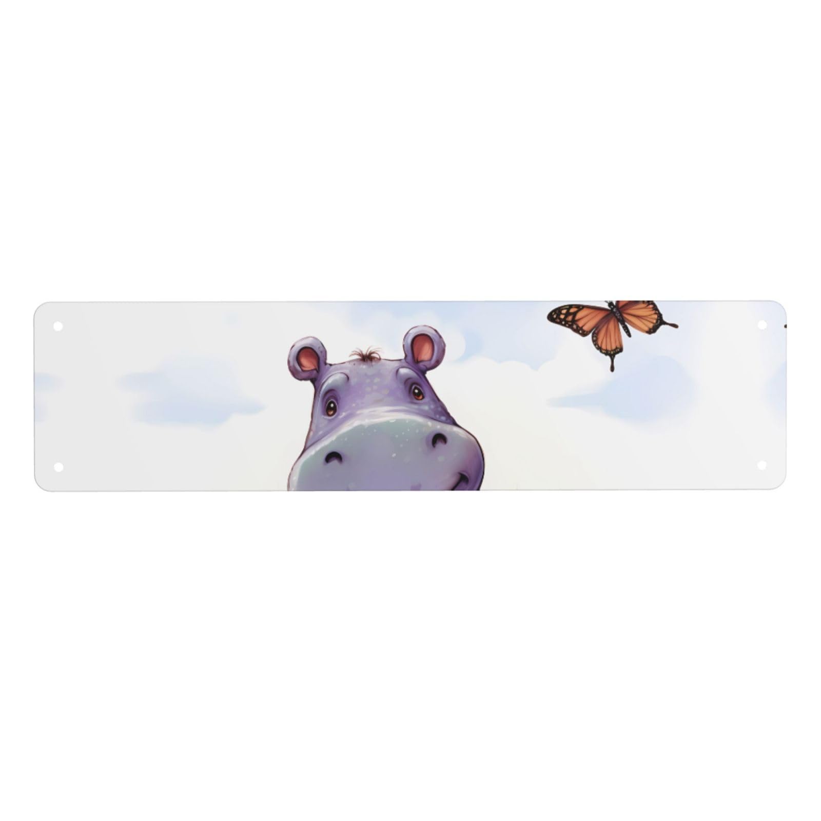 Vintage Metal Tin Signs Retro Garage Signs Stylish Wall Art Plaques for Home Decor Unique Poster 4x16 Inch Butterfly and hippo Metal Sign Outdoor Wall Decorations Gifts