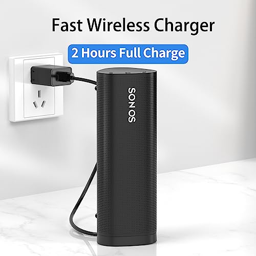 Image of Wireless Charger Compatible with Sonos Roam Gen 2nd /1st, Magnetic Charging Base, Power up Charging Dock for Portable Bluetooth Speaker for Sonos Roam SL(Black)