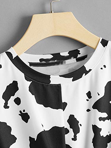 Milumia Women's Cow Print Tee Shirt Vintage Western Twist Front Short Sleeve Crop Tank Top3