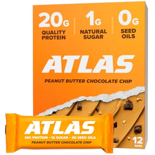 $10 coupon - Atlas Protein Bar, Peanut Butter Chocolate Chip, 12 Count