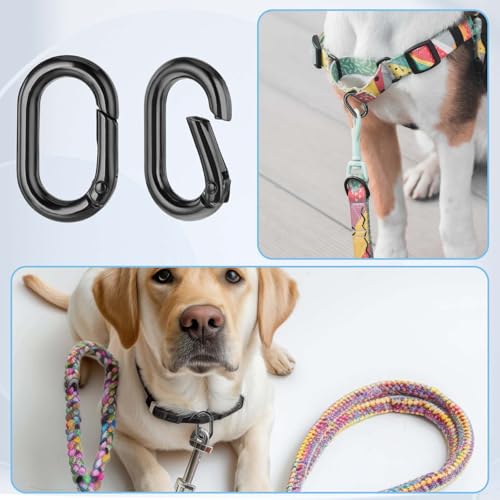 10 Stück Karabinerhaken Klein Schlüsselanhänger,Mini Karabinerhaken Federspaltringe für Schlüsselanhänger Rucksack Anhänger für Outdoor-Camping, Schaukel, Hängematte,Rucksack Anhänger-Schwarz