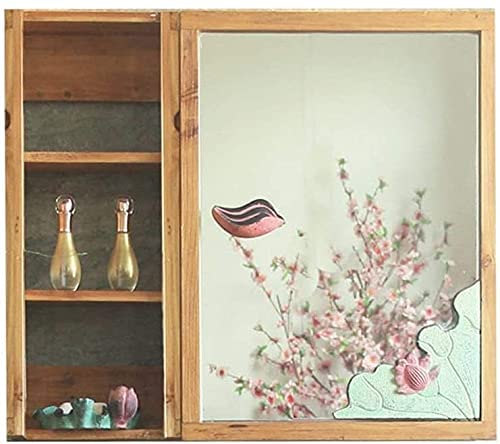 ROLTIN Bathroom Wall Mounted Cabinet, Storage Organizer Bathroom Mirror Cabinet Wall Hanging Cabinet with Rack