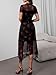 GothDark Vintage Goth Dress 2025 Summer Floral Print Mesh Spliced Double-Layered Irregular Hemline Midi Dress