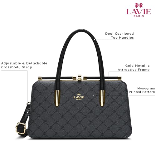 Image of LAVIE PARIS Women's Chic Dual Frame Satchel Bag | Satchel Handbag for Work | Ladies Purse | Stylish Shoulder Bag | Gift for Women