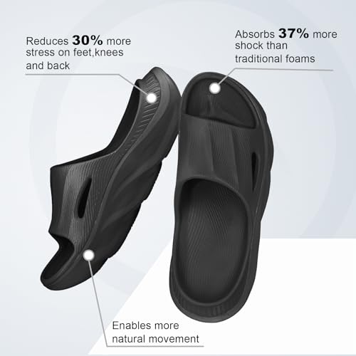Recovery Slides for Men and Women - Orthopedic Sandals with Arch Support & Thick Cushion, Plantar Fasciitis Slippers, Lightweight Non-Slip Slides for Post-Workout Recovery2