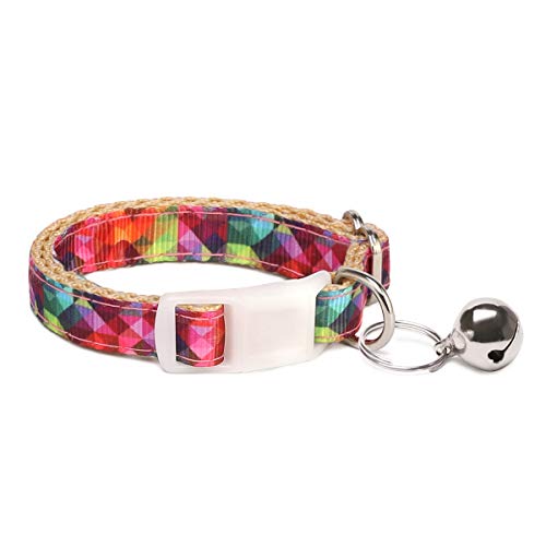 WAAAG Pet Supplies, (Kaleidoscope Diamond) Cat Collar, Dog Collar, Cat Leash, Dog Leash, Cat Harness, Dog Harness, Small Dog Collar, Medium Dog Collar, Large Dog Collar (Pet Collar, XS)