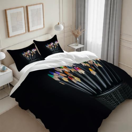 Housse de couette 160x200 cm imprimée 3D rétro avec 2 taies d'oreiller