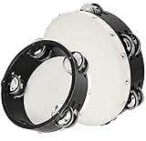 LEIMO Tambourine for adults and kids (6 Inch and 8 Inch) Wood Handheld Tambourine Metal Jingles, Percussion Gift Musical Educational Instrument for Church KTV Party