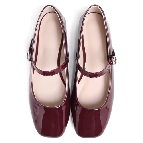 Image of LUXINYU Women's Slip on Flats,Classy Round Toe Solid Classic Mary Jane Ballet Dance Shoes Soft Comfortable PU Flat Shoes
